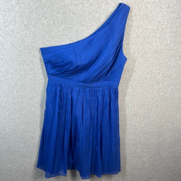 J. Crew Dresses & Skirts - J. Crew Blue Silk Chiffon Pleated Sleeveless Cocktail Dress 42103 Womens 6P
